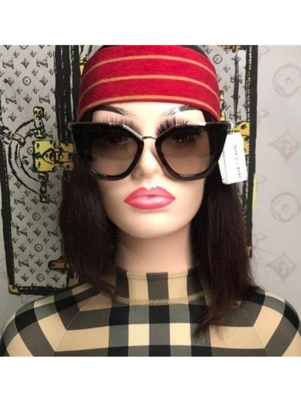 New Authentic Prada PR53S 2AU-3D0 – Havana Brown Gradient Cat-Eye Sunglasses - Picture 8 of 12
